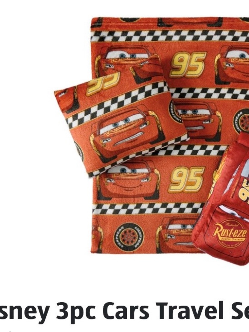 Disney aldi Lightning McQueen Travel Set in Bright Orange and Yellow
